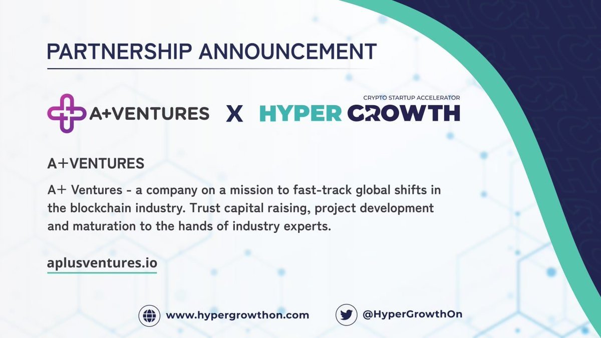 📢PARTNERSHIP ANNOUNCEMENT

We are glad to announce our recent partnership with @aplusventuresio🥳

A+ Ventures is a company on a mission to fast-track global shifts in the blockchain industry.

We are glad to have them on-board🤝