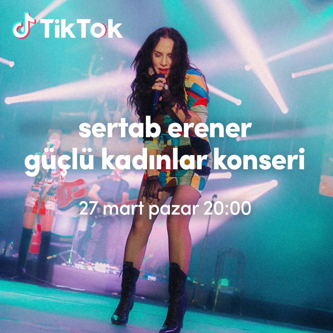 Yarın akşam 20:00’de, TikTok canlı yayını ‘Güçlü Kadınlar Konseri’nde birlikte olalım! 💪🏻🥰 @tiktokturkiye #tiktok #konser #sertaberener TikTok: @sertaberener