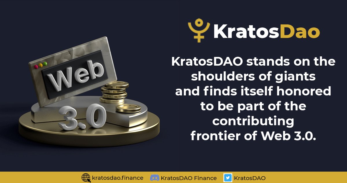 KratosDAO stands on the shoulders of giants and finds itself honored to be part of the contributing frontier of Web 3.0.   <a href="/optimismPBC/">(Deprecated) Optimism ✨🔴✨</a>