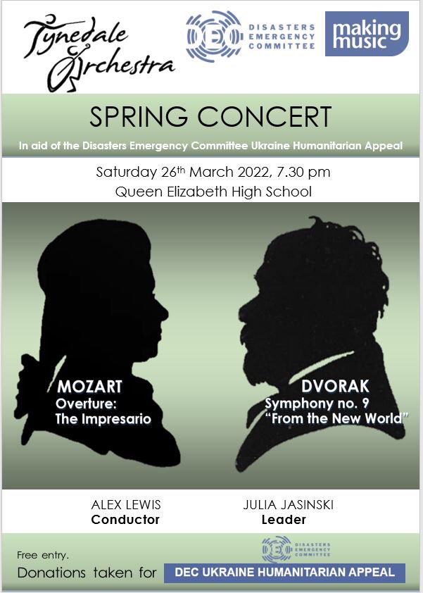 Concert tonight at @QEHSHexham  in aid of DEC Ukraine relief fund. Playing Dvorak’s fabulous New World Symphony. <a href="/HexhamCommunity/">Hexham Community</a> <a href="/hexhamtv/">Hexhamtv</a> <a href="/hexhamcourant/">Hexham Courant</a>