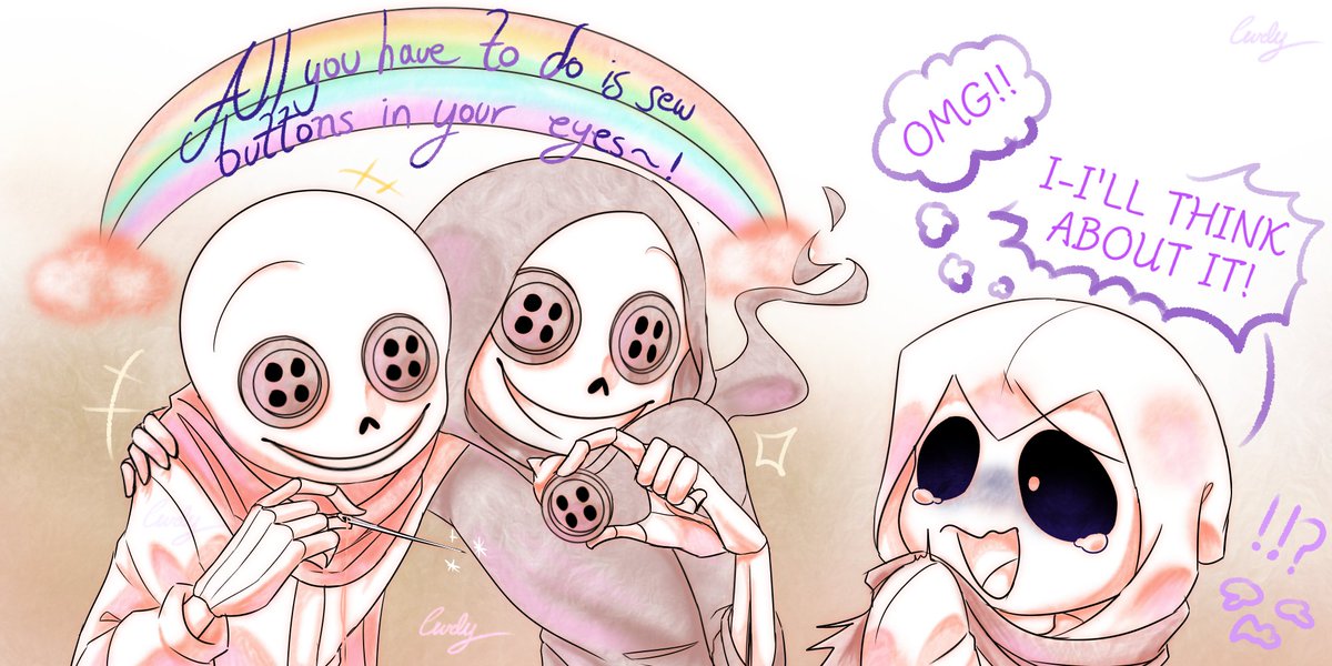 Yes, it's the after family in Coraline's world ahr sahjsahjsa ❤️‍🩹🖤🌚 Inspired in a publication of sketches from the movie <3 #afterdeath #reapersans #genosans #coraline #gothsans