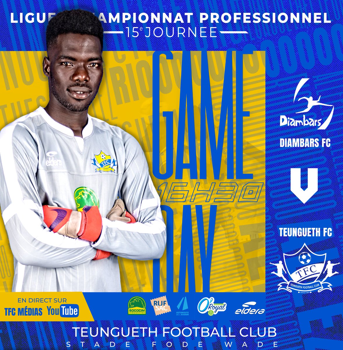 TeunguethFc's tweet image. 🔥𝗝𝗢𝗨𝗥 𝗗𝗘 𝗠𝗔𝗧𝗖𝗛🔥 
🏆 @lsfpro_sn   15 ème journée 
🆚 @diambars_fc 
🏟  𝐒𝐭𝐚𝐝𝐞 𝐅𝐨𝐝𝐞 𝐖𝐚𝐝𝐞
⏱ 16:30 GMT
📲 #DFCTFC