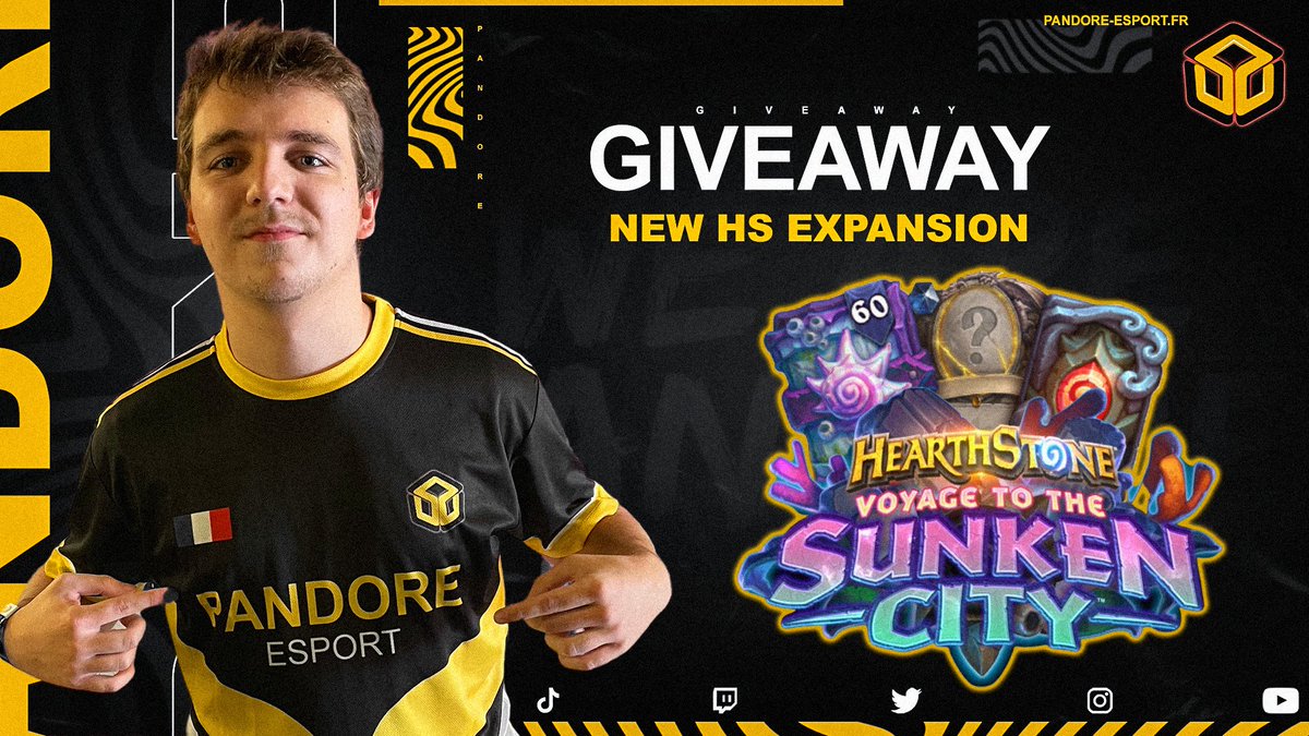 Pandore_esport's tweet image. 🎁 #Giveaway 

Nouvelle extension #Hearthstone ? 🔥

Avec @MinislashHS, nous vous faisons donc gagner un bundle #VoyageToTheSunkenCity ! 💪🏻

Pour participer :
❤️ &amp;amp; 🔁: Like et RT ce tweet
👤 : Follow @MinislashHS et @Pandore_esport

Tirage le 06/04/2022 🎁
GL à tous 🍀⚫️🟡