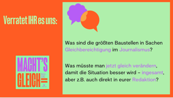 quote_pro's tweet photo. Am Ende jeder #MACHTsGLEICH-Folge stellen wir all
unseren Gästinnen diese eine Frage: Was müsste sich jetzt gleich verändern?
👉🏾Heute stellen wir sie EUCH! 👈🏾
Für unsere finale Podcast-Folge möchten wir von euch hören! Eure Antworten bleiben anonym!
DM / kontakt@pro-quote.de https://t.co/KkLX7dArIx