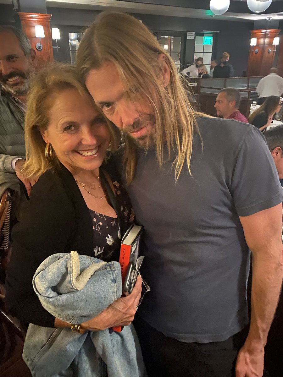 katiecouric's tweet image. I met Taylor Hawkins and his wife Alison just a couple of months ago at a restaurant in Malibu.  They were both great—and rushing home to get back to their kids. This is such heartbreaking news.