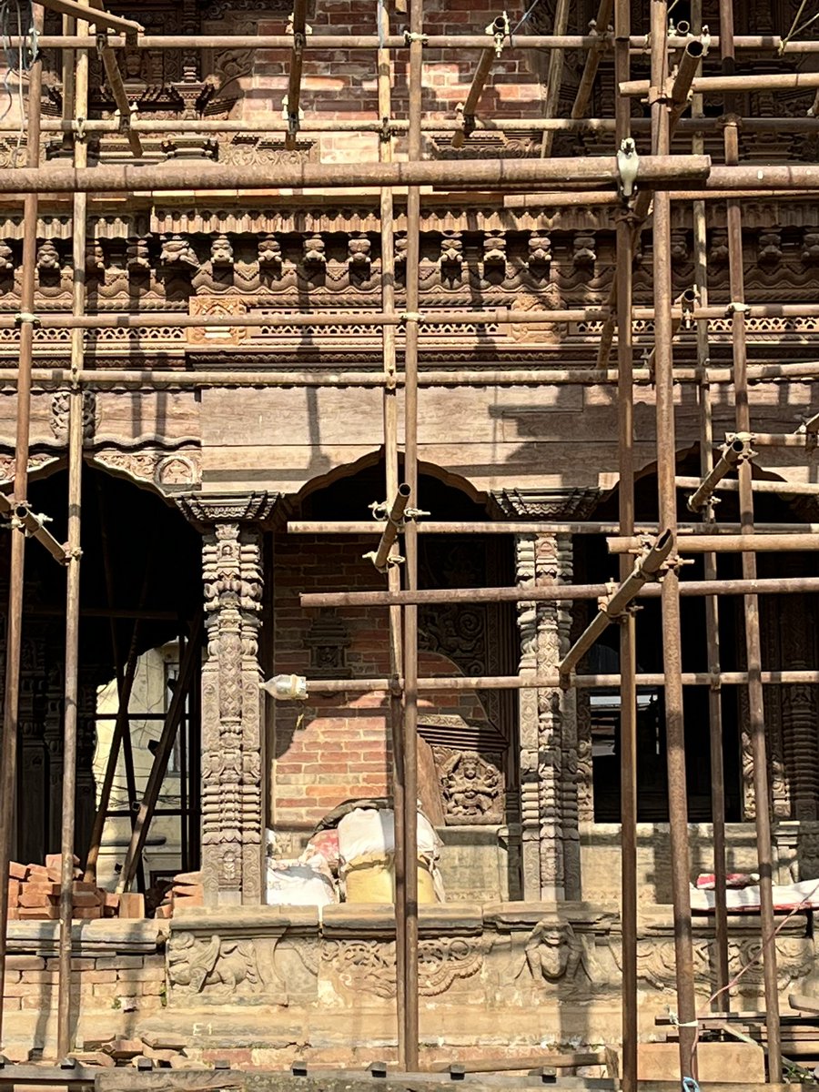 KanakManiDixit's tweet photo. Patan’s Bhimsen Temple, weakened by 2015 quake, has been restored and consecrated today. The larger Bhaidega (Shiva/Vishwnath) temple nearby fell during 1934 mega quake. It’s reconstruction, started 5 years ago, is going slow due to high costs and low funds. https://t.co/EW1xHGSNzz