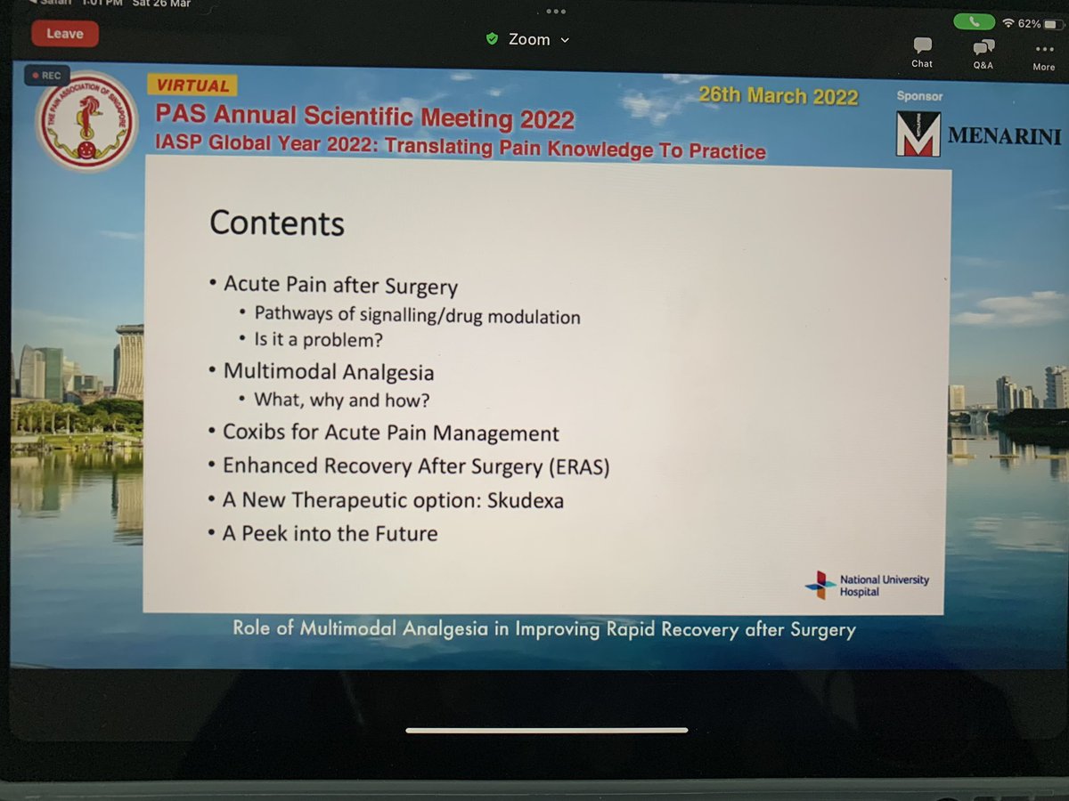 PASpainsg's tweet photo. Dr James Tan, Pain physician NUH now talking about Acute pain management. Lunchtime symposium sponsored by @menarini Pharma. Hosted by Dr Harinda G, NTFGH. #PASASM2022 https://t.co/RR1mLQvHl3