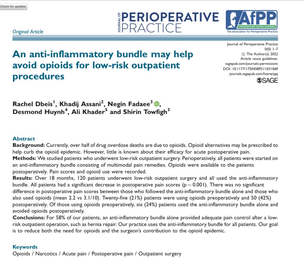 Herniadoc's tweet photo. ✍🏻Just published!

👉🏻Our anti-inflammatory bundle that we offer to all our patients undergoing #outpatientsurgery. It starts 3 days prior to surgery and can help dramatically reduce the need for perioperative and postoperative #narcotics. 

Read it here: 
https://t.co/ixjWW44f8g https://t.co/KWQdXfRYLW