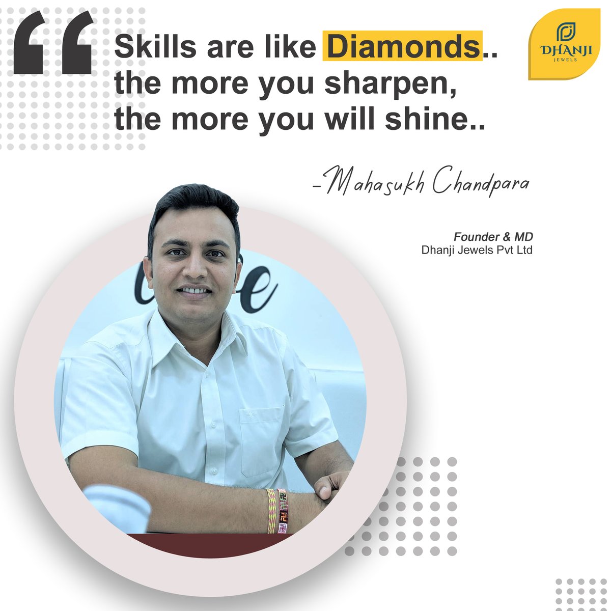 Founder Speaks..😍

#DhanjiJewels #Founder #CEO #MD #Diamond #Gold #Jewellery #OnlineShopping #JewelleryOnline #DiamondJewellery