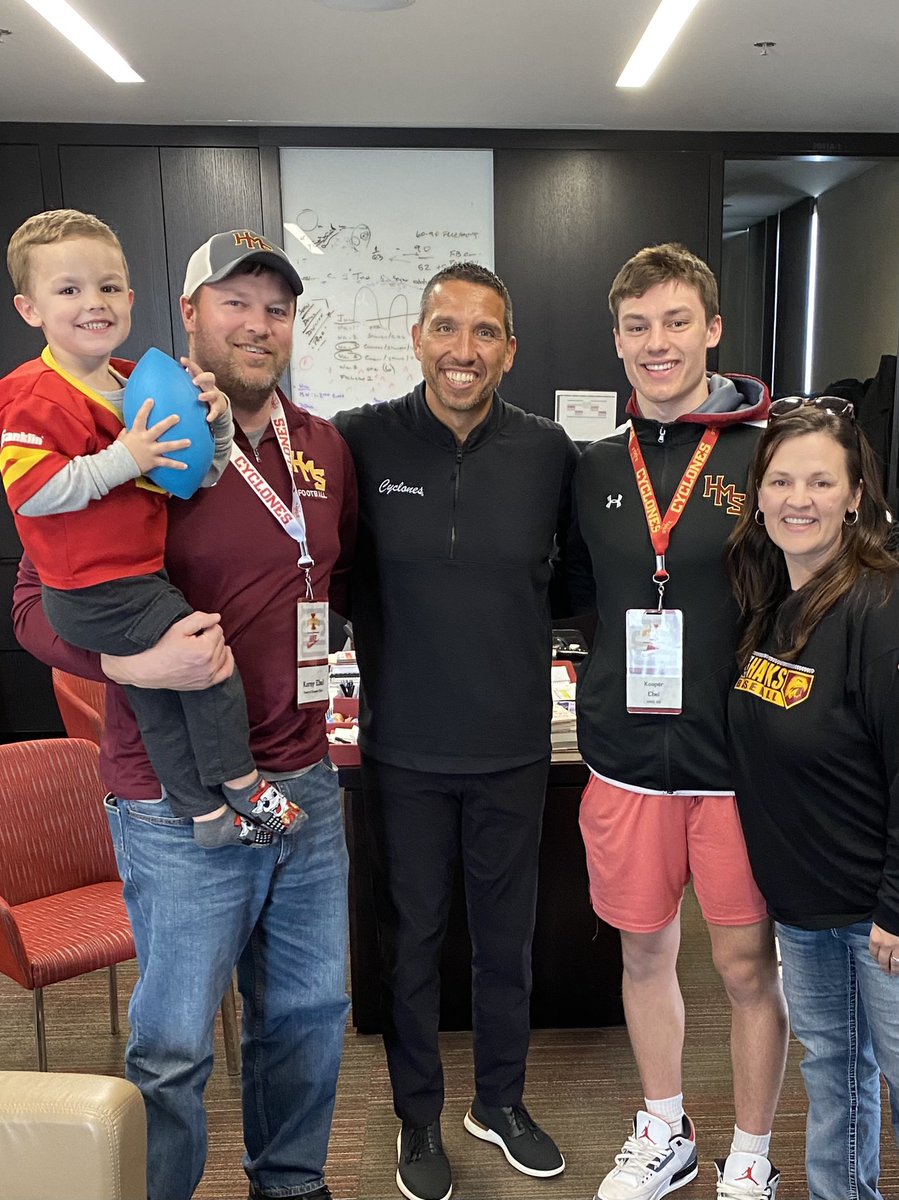 I am extremely blessed to receive an offer to play football at Iowa State University!!🌪🌪🌪 <a href="/TysonVeidt/">Tyson Veidt</a> <a href="/ISUMattCampbell/">Matt Campbell</a> <a href="/DerekHoodjer/">Derek Hoodjer</a>