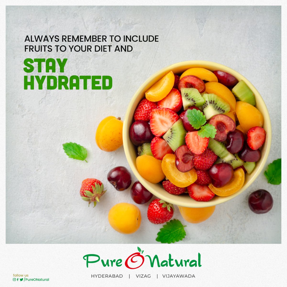 PureONatural_'s tweet image. This summer asks lot more and We've got everything it asks only at 
Pure O Natural Store.

#PureONatural #Fruits #Veggies #Hyderabad #Vizag #vijayawada