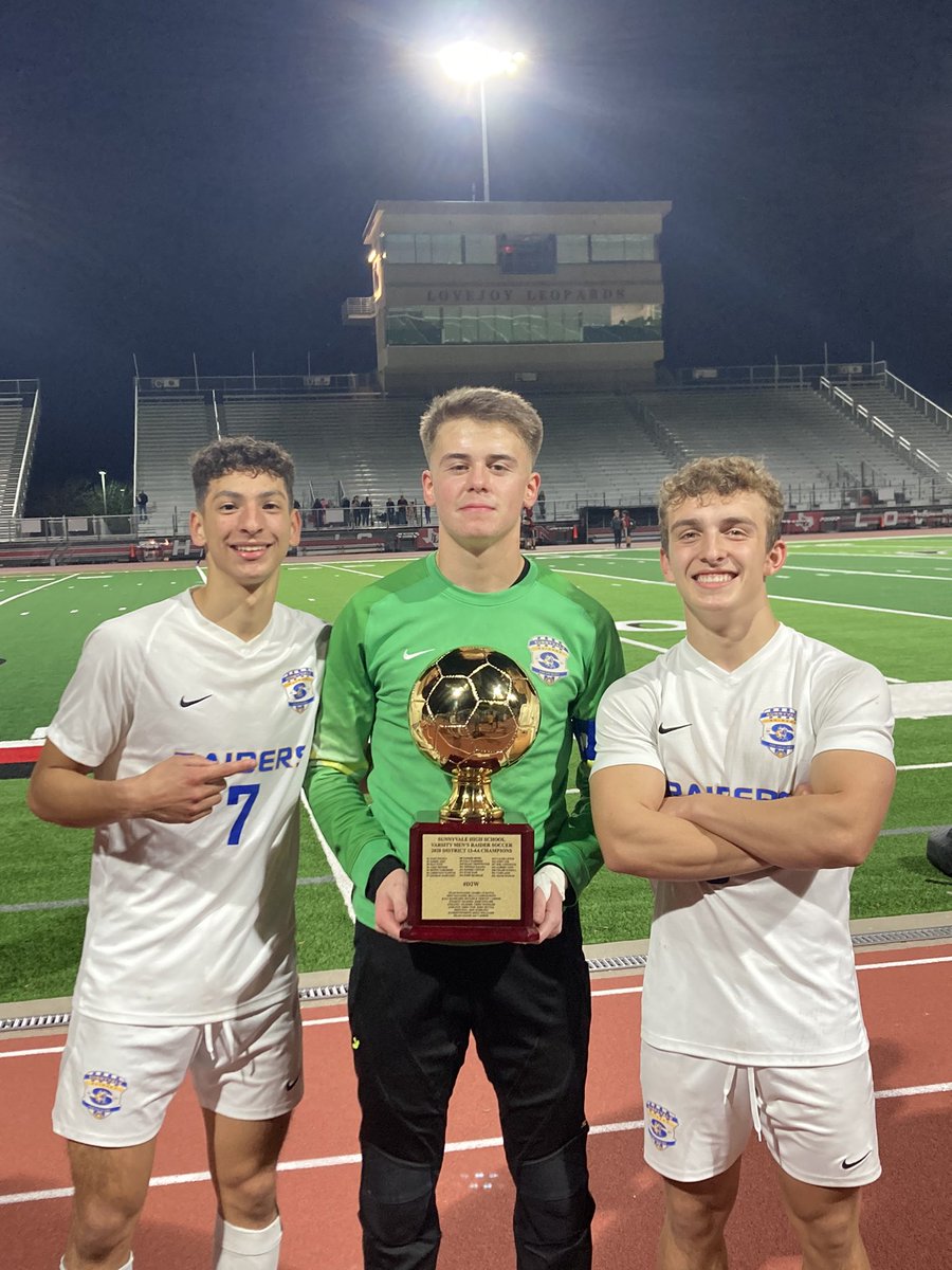 SHSRaiderSoccer's tweet image. The Raiders are Bi-District Champions!   ⚽️🏆🔥 Big time win 6-0 over Melissa HS @jake_p2772 and the Defense 🔒 it down. @Landonmdlp7 @_nashaziz were on attack mode. Max Pate is our player of the game with 3 goals &amp;amp; 1 assist #D2W #BELIEVE @LethalSoccer @tascosoccer @SunnyvaleISD
