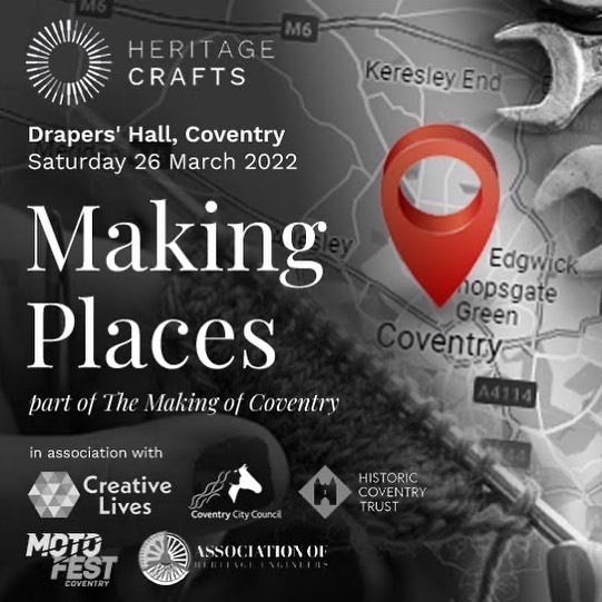 heritage_crafts's tweet photo. Todayโs the day! If youโre anywhere near Coventry drop by @drapershallcov from midday for #MakingPlaces, an event all about craft and heritage taking place during @Coventry2021! #TheMakingOfCoventry https://t.co/dbvSjnSEIG