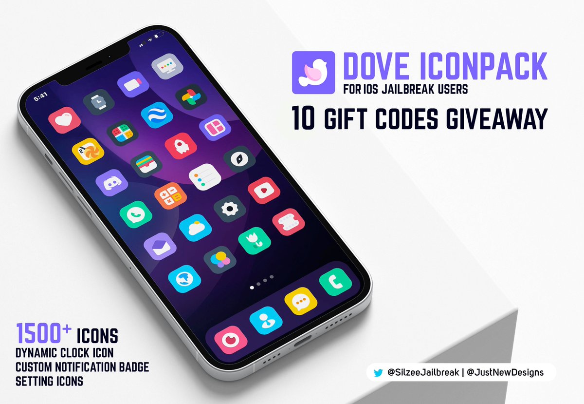 SilzeeJailbreak's tweet image. Giveaway 🔥🔥📢📢

Dove Iconpacks ( #Jailbreak #Cydia )

1⃣0⃣ Copies 

Must follow @justnewdesigns &amp;amp; @SilzeeJailbreak 

Must Retweet and ❤️

Comment - #Dove 

Repo- havoc.app/package/dove

PNG Version - justnewdesigns.gumroad.com/l/DoveIcons

Android - play.google.com/store/apps/det…

Last Date - 30