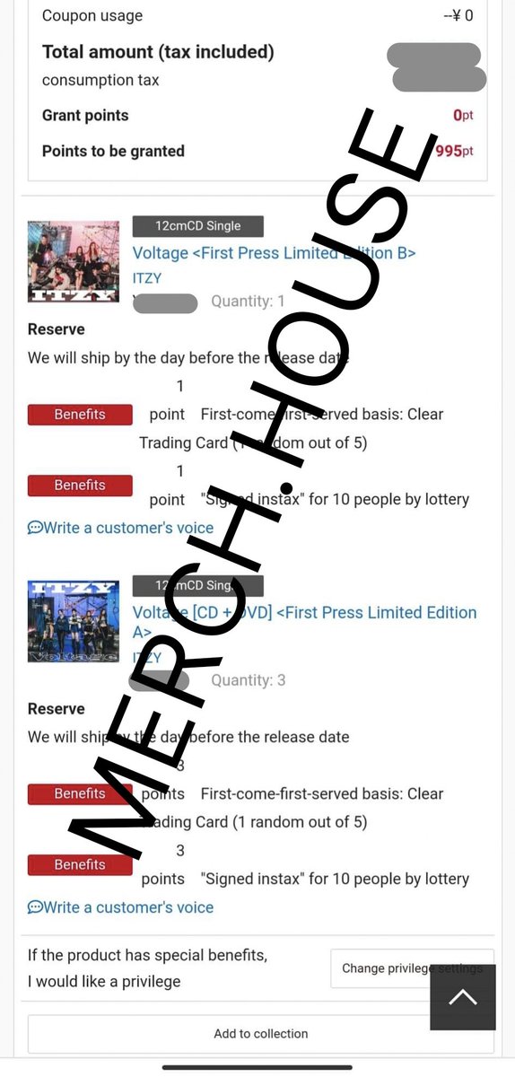 MerchHouse_'s tweet photo. ITZY JP 1ST SINGLE ALBUM VOLTAGE from TOWER RECORDS, HMV & MIDZY JAPAN already secured π€
Thank you for trusting fam!
#MerchHouseProof https://t.co/WjhkKfjWi5