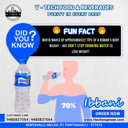vtech_group's tweet photo. Fun fact 
Water makes up approximately 70% of a human’s body weight – but DON’T stop drinking water to lose weight! 
To order online visit : https://t.co/sB9oZtuURq
#ibbnaifoods #vegpulao #tirthahalli #malnadtaste
#masala #indianfood #foodie #food
#spicy #homemade #foodstagram https://t.co/wCMboJPQqs
