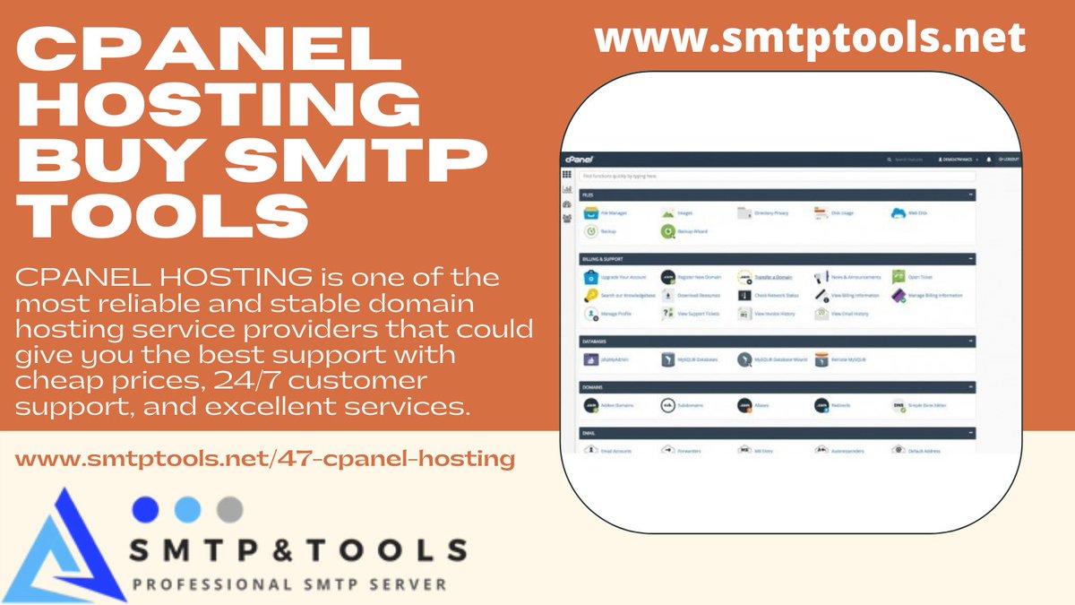 smtptools's tweet image. CPANEL HOSTING BUY #SMTPTOOLS

CPANEL HOSTING is one of the most reliable and stable domain hosting service providers that could give you the best support with cheap prices, 24/7 customer support, and excellent services.
smtptools.net/47-cpanel-host…
#CPANELHOSTING #CPANEL #HOSTING
