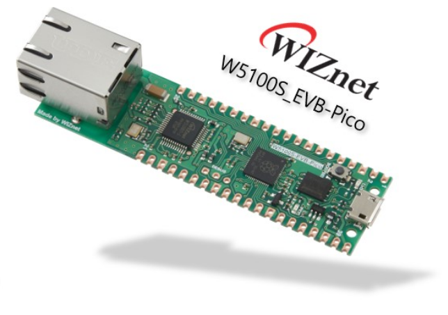 matt_trentini's tweet photo. @WIZnetHK make chips that add ethernet facilities to micros - their W5100S can be purchased as a hat for an RPi Pico or with an integrated Pico. In both cases their published driver can be used with MicroPython. https://t.co/mscaLRNevU