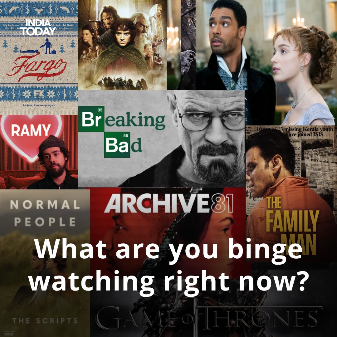 IndiaToday's tweet photo. Which show are you binge-watching these days? Let us know in the comment section below.
#WeekendVibes #HappyWeekend #BingeWatching #BingeWatch #TVSeries #Movies #TVShow #YourSapce #ITCard🤘 https://t.co/yoKG621ff4