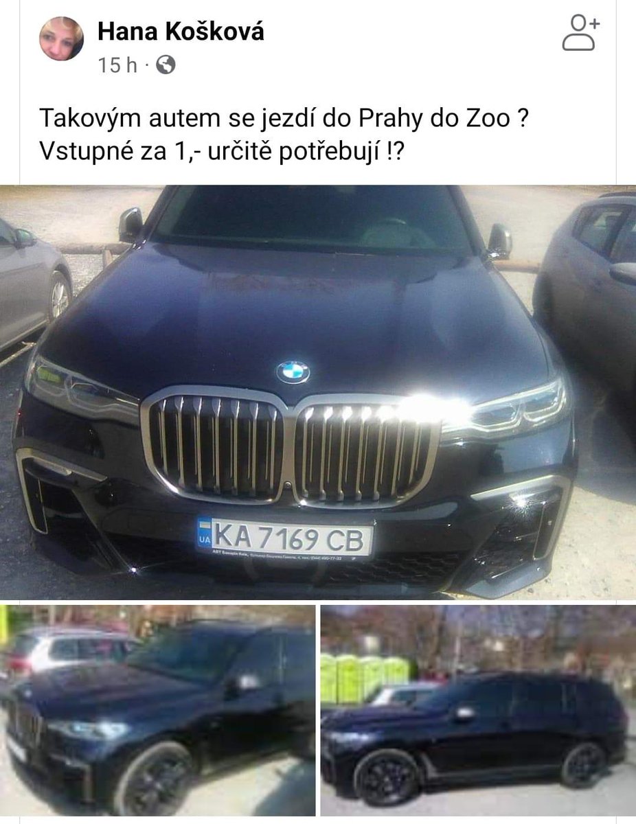 Posledniskaut's tweet photo. Ono je to ještě horší. Schválně si koupili BMW, aby mohli v Praze do Zoo za korunu! https://t.co/4r9hQs6vp9