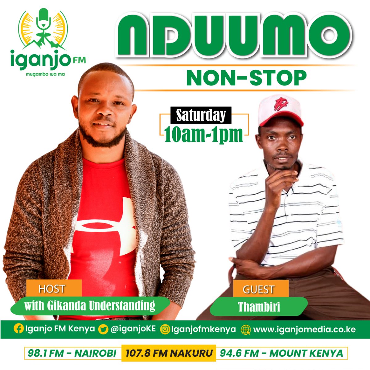 #TwendeWeekend.... #NdumoNonStop... #WachaVolumeIsumbueMtaa @IganjoKE