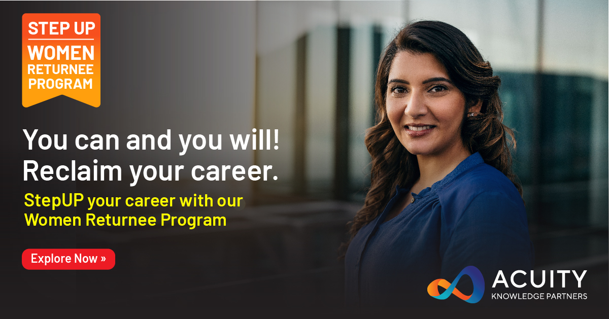 AcuityAnalytic's tweet photo. Internship period: May to July 2022

Click on this link to know more: https://t.co/iGF4FkqfdW
Share your résumés at stepupyourcareer@acuitykp.com
.
.
.
#womenreturningtowork #initiative #morepowertowomen #stepup #acuity #backtowork #restartcareer #acuityknowledgepartners https://t.co/3o2ClGkIAN