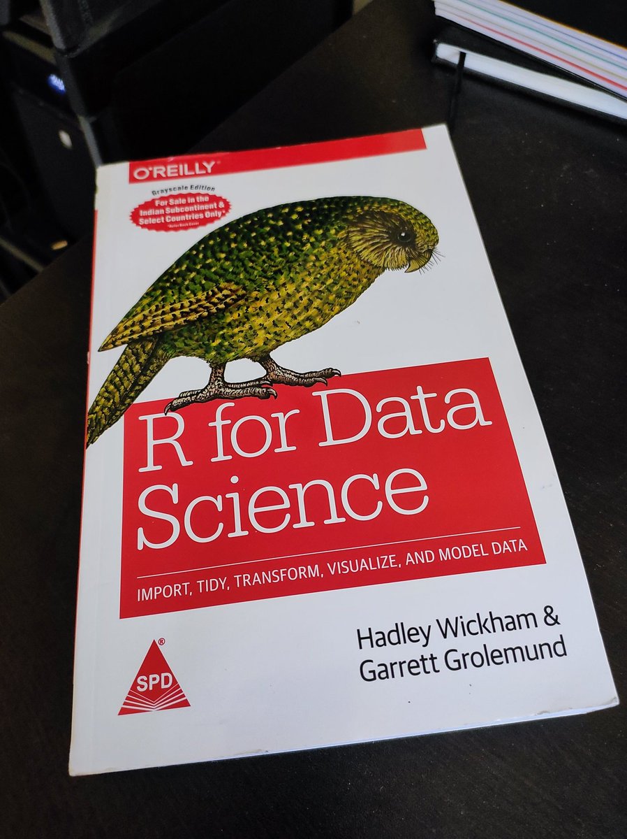 mukesh_ray's tweet image. Always wanted to have the hardcopy of this amazing Bible of R. Sadly, here in India we get the grayscale version. #RStats @hadleywickham @StatGarrett #RforDataScience #dataviz
