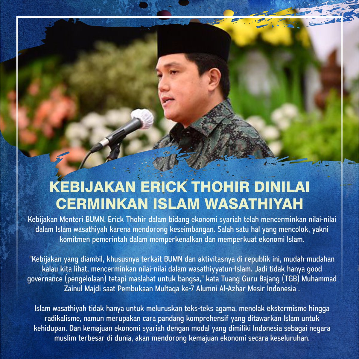 Enovaeli's tweet photo. Pak Erick terus berupaya untuk merangkul semua pihak, baik dari pemerintah dan terutama dari lapisan masyarakat, untuk bersama-sama membangkitkan kembali perekonomian bangsa. https://t.co/RYHEc4Yl24