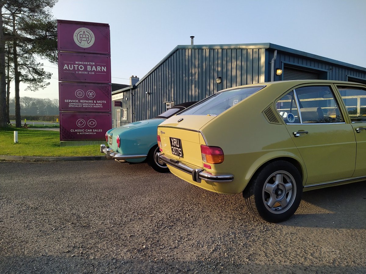 The #ElectricAlfasud is first in the queue for #carsandcoffee at the #WinchesterAutoBarn event this morning! #EV #Restomod