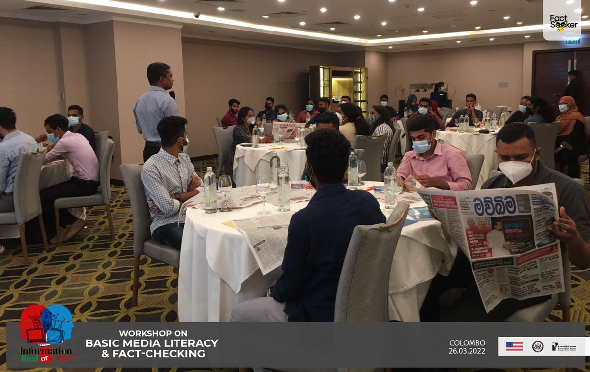 SLPI's tweet photo. Happening Now!!!

The Colombo workshop on Basic Media Literacy and Fact-checking Organized by the Sri Lanka Press Institute is taking place now in Sinhala and Tamil languages.

#medialiteracy #Youth  #FactSeeker #SLPI #factcheck #Colombo  #lka https://t.co/w25Tqkiflh