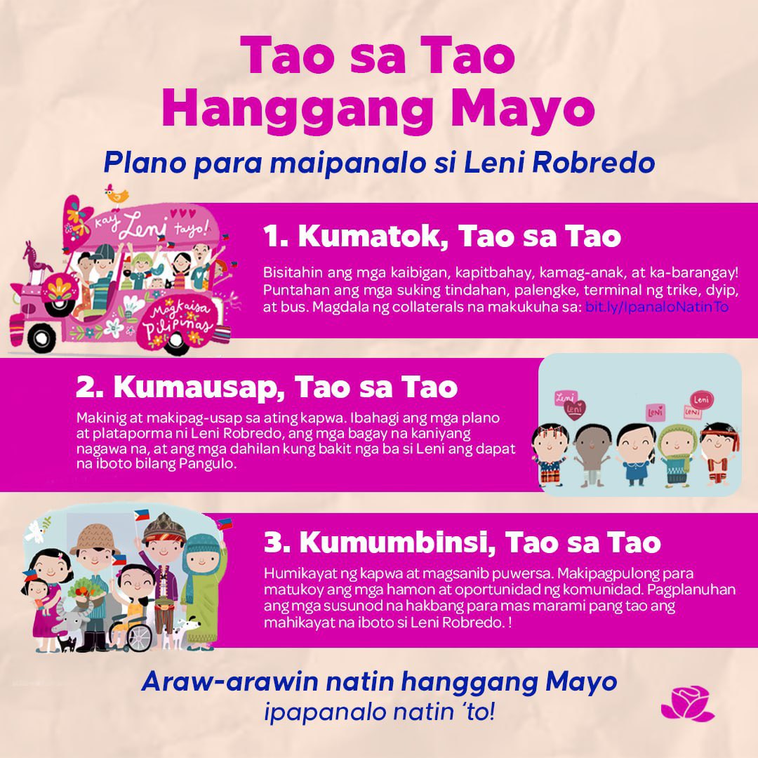 jpgrobredo's tweet photo. Mabigat ang responsibilidad na dala natin. But what's worth the prize is worth the fight. 2022 is the fight of our lives. ✊🏼

Kitakits sa palengke, bus/trike/jeep stations, unity walks &amp; suking tindahan! Puso sa puso, tao sa tao; ipapanalo natin 'to! #TaoTaoParaKayRobredo 💖🏠 https://t.co/bTu1KA3VNj