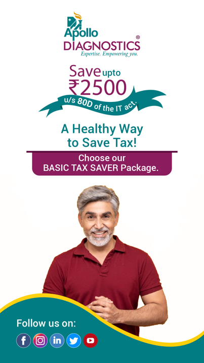apollodiag's tweet photo. Stay one step ahead of your health problems and get cost-effective tax deductions through our Basic Tax Saver Package.
Contact us at +91 9205686687 or visit us:- https://t.co/tw6wpdOIV5
#TestWithTheBest #SafeWithApollo #ApolloDiagnostics #Apollo https://t.co/IelGLZB0PB