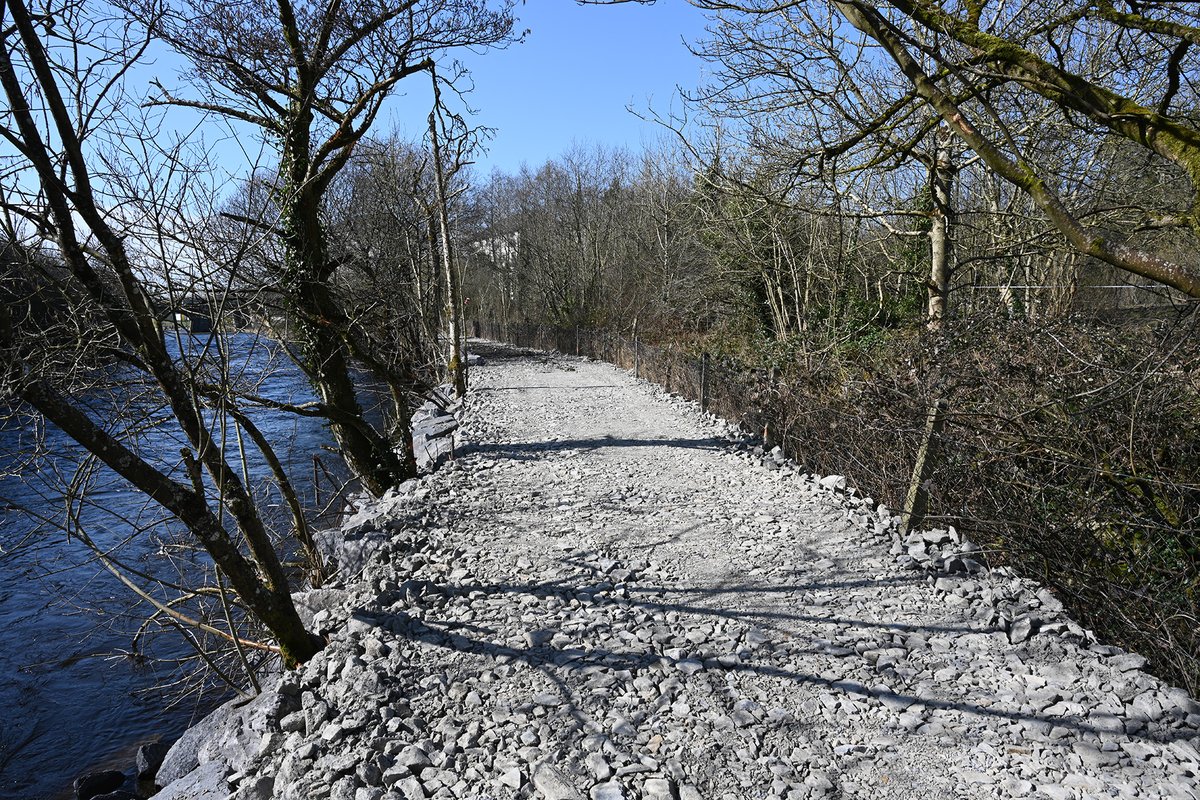 EcofactEcology's tweet photo. Greenway destruction of the River Inny in Ballymahon by @longfordcoco this week. No Appropriate Assessment. No ecological assessment. Pathway for significant effects to Lough Ree SAC/SPA. Otter habitats and water quality directly affected. Biosecurity issues. Biodiversity loss. https://t.co/t8PaZcfTDl