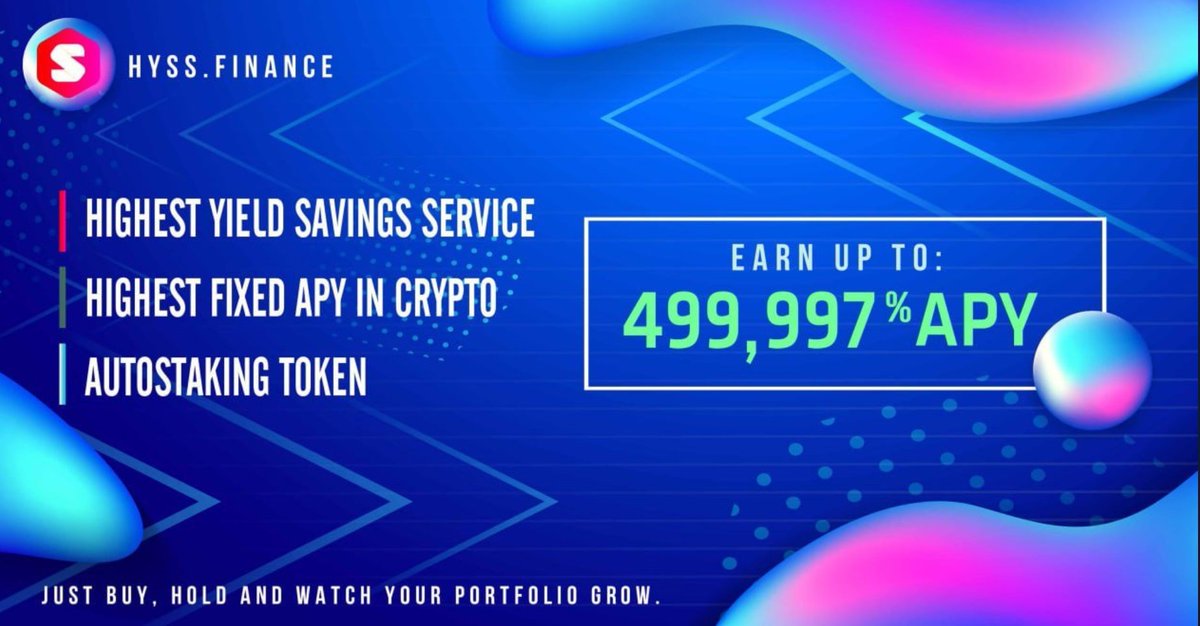 Dothaking's tweet photo. @HYSSGlobal Highest Yield Savings Service (HYSS)
-Highest Fixed APY in Crypto – 499,997.79%
🚀LOW CAP X100
Chart: https://t.co/lvh9v8h8jl
Official Contract: 0xE745C551389556f2ba42bDd27EecbaD326B7E65b
✅ Audit, KYC Verified
✅ CGK
✅ AMA with Venom, Travalad.... https://t.co/c268t4RAbQ
