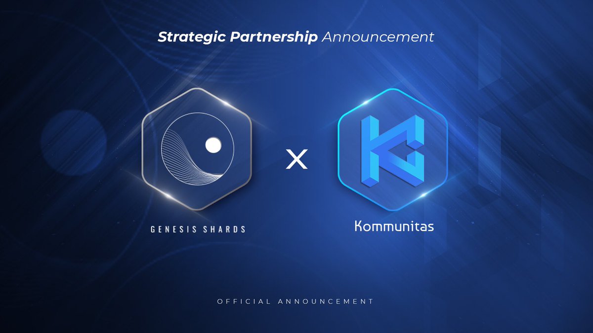 kommunitasnet's tweet photo. Partnership Announcement 📣

Kommunitas is thrilled to teamed up with @GenShards ✨

🔮 Genesis Shards transform NFTs into a liquidity vehicle for Pre-IDO tokens and a whole new suite of DeFi products across multiple blockchains. https://t.co/fTzys8KVIA
