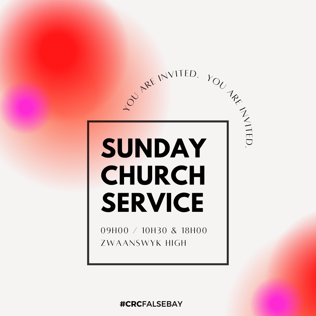 CRCFalseBay's tweet photo. Invite your friends and family to any of our services for a life-changing message, intimate worship, and meaningful fellowship. Looking forward to seeing you at church tomorrow. https://t.co/iuMlXdfFp1