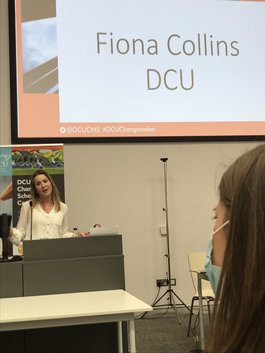 EglishNs's tweet photo. Thank you to Fiona Collins @fionacollins29 for bringing her “sense of purpose and social justice” to the amazing work she does coordinating the @DCUCMS network. Your deep belief that we can all create change ripples out inspiring all of us.#DCUChangemaker Conference was amazing. https://t.co/B6fcVmotuh