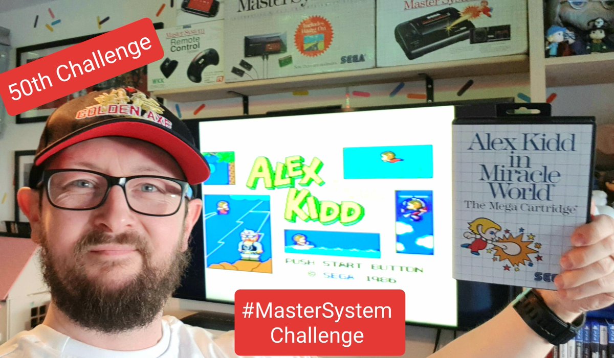 IT'S OUR 50TH MASTER SYSTEM CHALLENGE. Yippee!
🥳

This week we are playing Alex Kidd in Miracle World and a #HighScoreChallenge.

Everyone Welcome, rules in the below #YouTube video. #AlexKidd #MasterSystemChallenge

youtu.be/NlxOgx4pd5Y