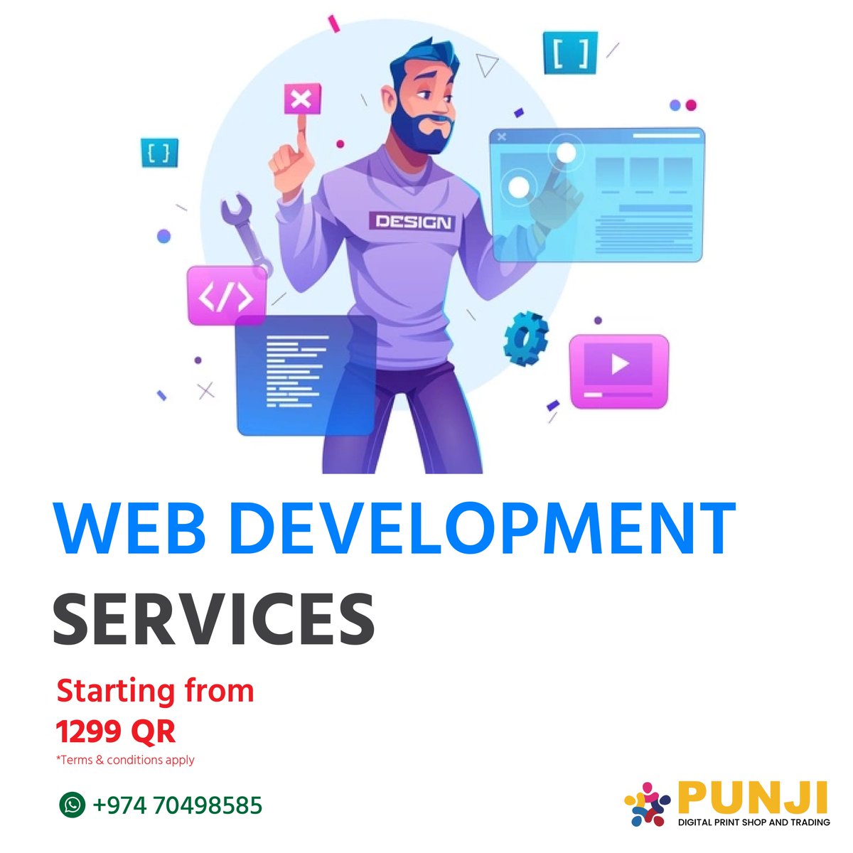 PunjiPrinters's tweet photo. We specialize in website design &amp; development and can assist your company with branding and online presence.

To get started!
send us an email:
info@punjiprinters.com
—
Call or WhatsApp Us:
+97470498585

#webdevelopment #webdesign #webdeveloper 
#website #digitalmarketing https://t.co/YDMYK4vGKq