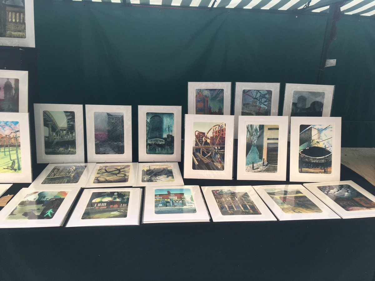 Mike_Printmaker's tweet photo. I’m at Moseley Art market today. An early start, finishing at 3pm. https://t.co/ChXVbM28qb