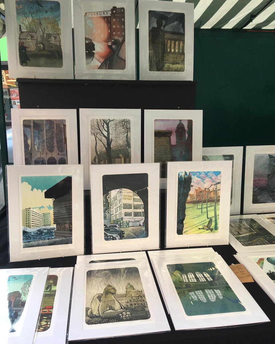 Mike_Printmaker's tweet photo. I’m at Moseley Art market today. An early start, finishing at 3pm. https://t.co/ChXVbM28qb