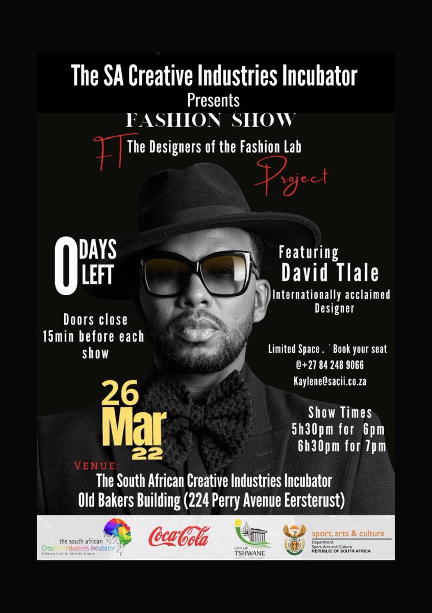 SACreative_Ind's tweet photo. DESIGNER MENTOR REVEAL๐ฅ
@davidtlale is mentoring our designers who will be taking part in the fashion show for the Fashion Lab Project that is today!!
The winning designer will be offered a three month internship at The House of David Tlaleโ๏ธ
#normalisingaccess https://t.co/sE1bJCWRbH