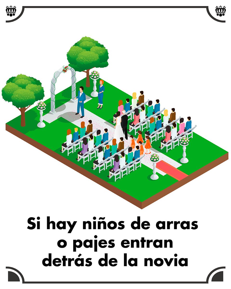 protocolo_org's tweet photo. Cortejo de entrada a una boda al "estilo español"
4. Si hay niños de arras o pajes, entran detrás de la novia.
https://t.co/HWIpXaMtxZ
#etiquetabodas #bodas #protocolo #protocoloyetiqueta #protocolosocial #protocolo #etiquetayprotocolo #protocoloboda https://t.co/YUeoDCmaKe