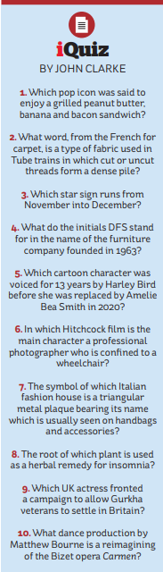 Just 2⅓/10 in John Clarke's Saturday Quiz in <a href="/theipaper/">The i Paper</a> (answers in the paper or here later)