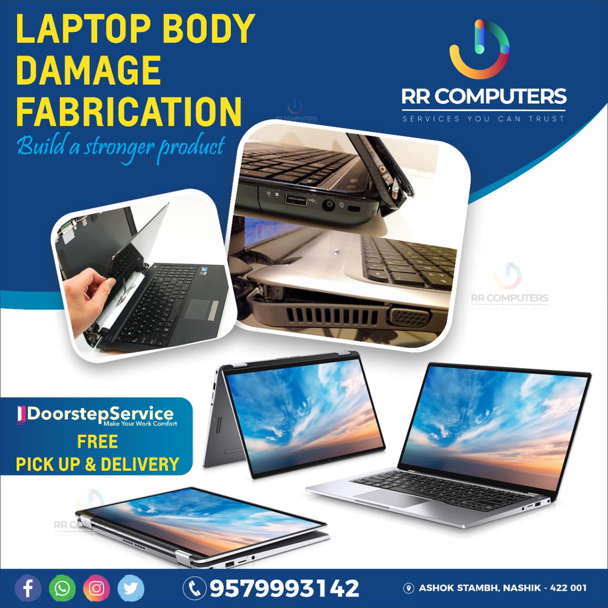 RR_Computers's tweet image. We’re a different kind of laptop repair company
Get your laptop fixed today 
To build a stronger product
Call 8855093142

#Troubleshoot #errorless #laptopservices #bodyfabrication #damagerepair #laptop