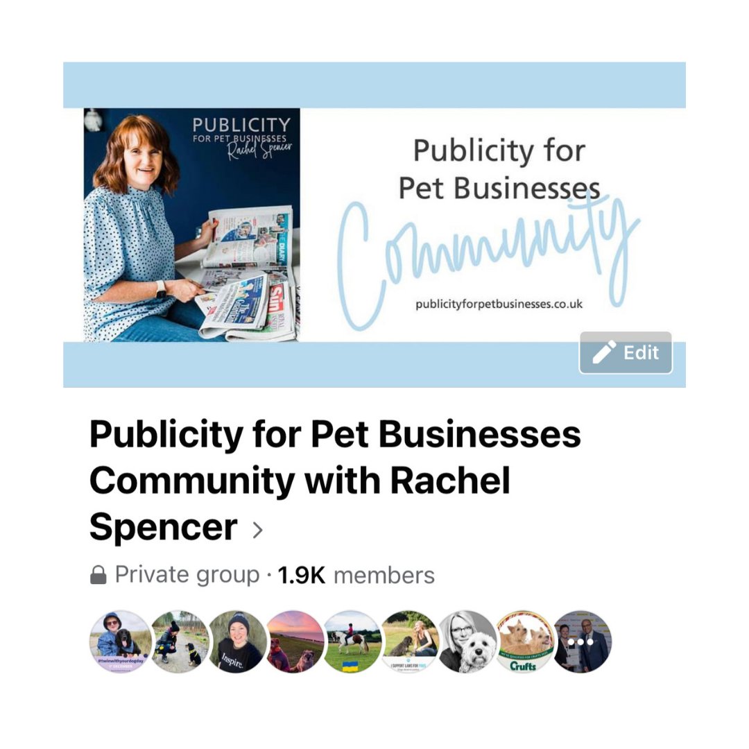 Did you know I have a free Facebook community for pet businesses who want to stand out from the competition?

It’s a place to learn ways to raise your profile, get media opportunities, ask questions, get support and much more.

Here's the link: facebook.com/groups/publici…