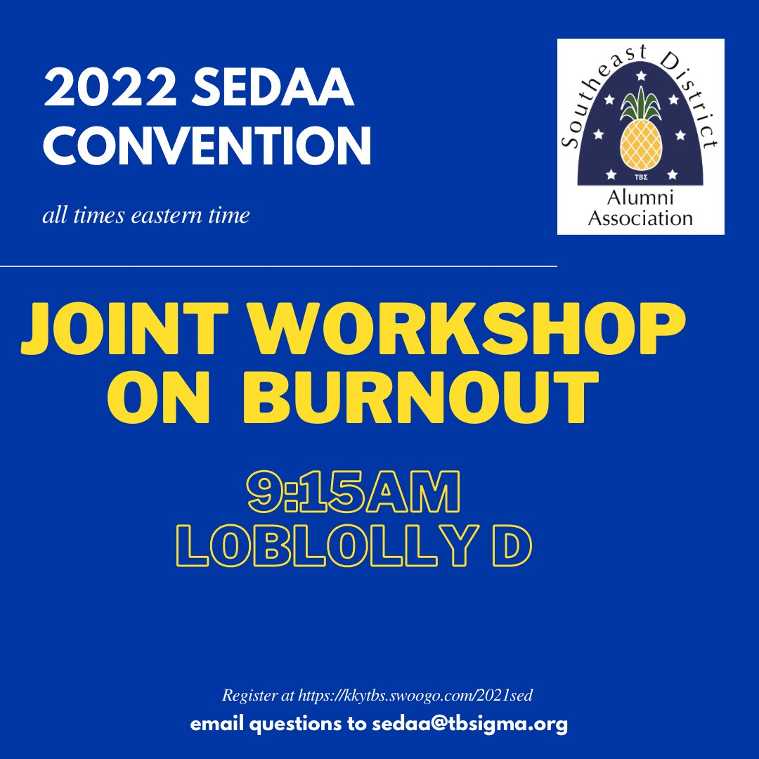 We are staying in loblolly D for the workshop on burnout! #SEDAA #MLITG