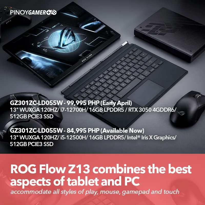 pinoygamerph's tweet image. ROG Flow Z13 combines the best aspects of tablet and PC #rog #flowz13 #z13 #pinoygamer
