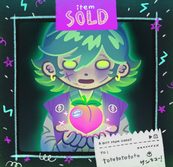 1inchofice's tweet photo. Many thanks to Totototototo~💚 
for adopting my ghost and being my collecter 
I didn't expect to see mail from OS today and it's been a long time since AGiftFromGhost last sold but you still take it😭

I promise to make art better in every piece. Please wait for my improvement! https://t.co/nUbagA0YOM