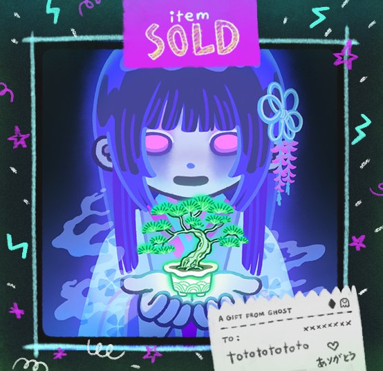 1inchofice's tweet photo. Many thanks to Totototototo~💚 
for adopting my ghost and being my collecter 
I didn't expect to see mail from OS today and it's been a long time since AGiftFromGhost last sold but you still take it😭

I promise to make art better in every piece. Please wait for my improvement! https://t.co/nUbagA0YOM